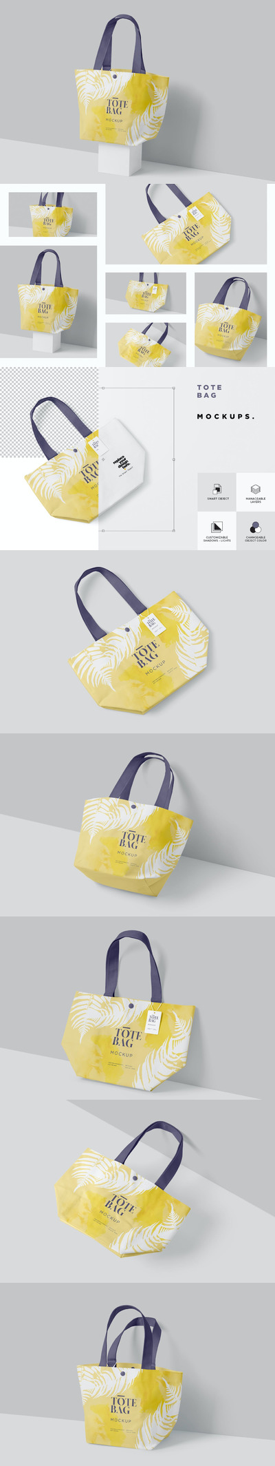 桶形房地产手提袋购物袋环保袋无纺布袋VI设计样机展示模型mockups