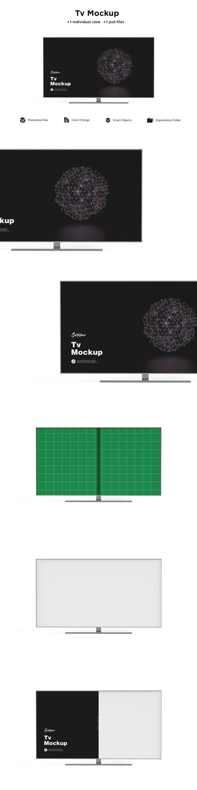 前视图巨屏TV电视样机模板