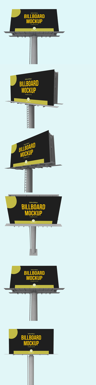 房地产广告牌户外高炮设计VI样机展示模型mockups