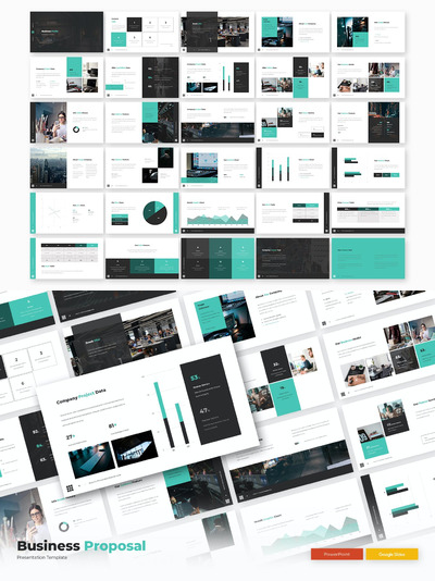 时尚高端专业简约商业商务提案powerpoint幻灯片演示模板（pptx）