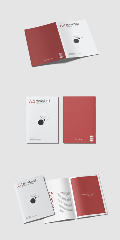 时尚A4画册设计样机（PSD）