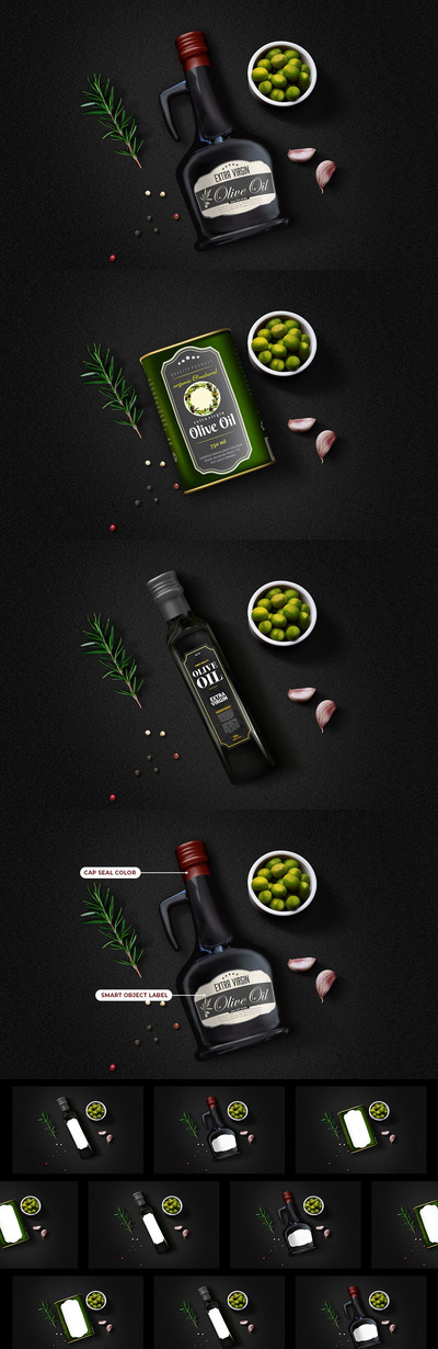 橄榄油极简包装模型样机（PSD）
