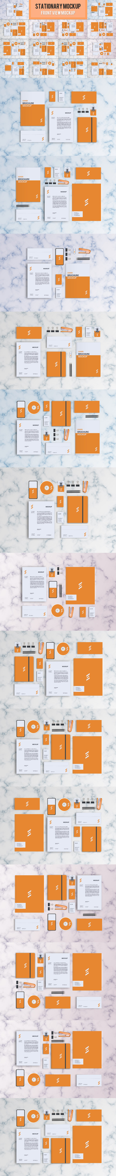 前视图固定式企业文具品牌VI设计展示样机