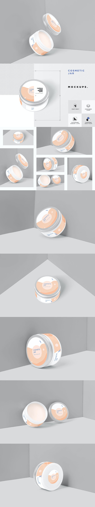 化妆品护手霜包装设计VI样机展示模型mockups