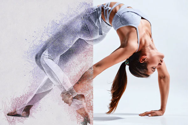 凌乱线条素描艺术Photoshop动作