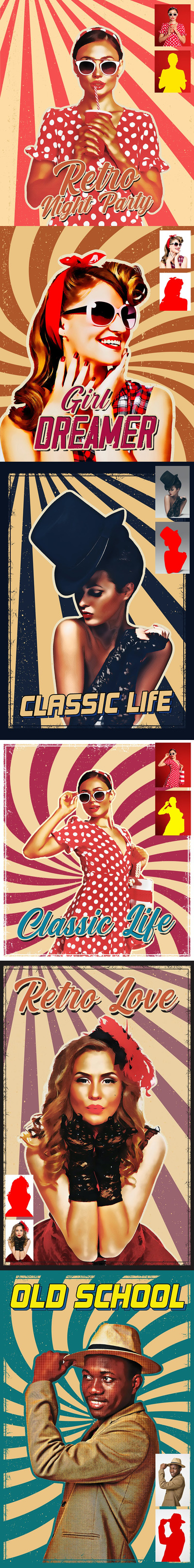 复古Photoshop海报动作下载（ATN）