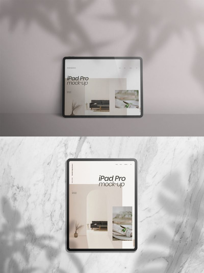 高品质的带有阴影的iPad ProAPP UI样机实体模型mockups