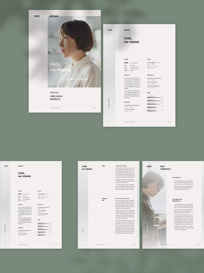 时尚高端简约清新个人简历设计模板