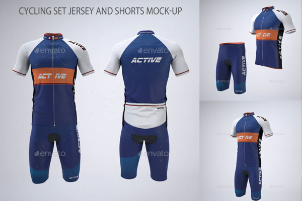 自行车骑行服&短裤服装设计样机
