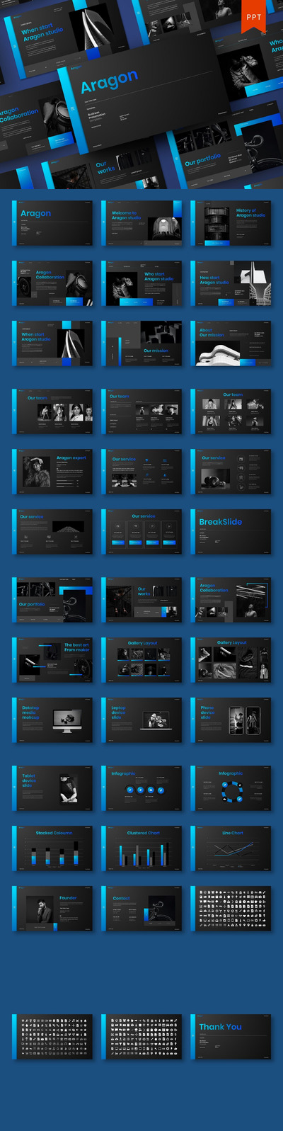 专业的高品质商业商务质感powerpoint幻灯片演示模板（pptx）