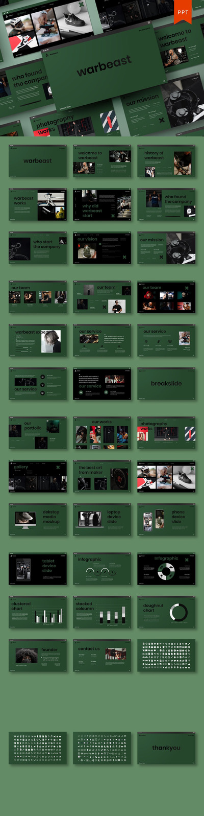 高品质的时尚高端商业商务powerpoint幻灯片演示模板（pptx）