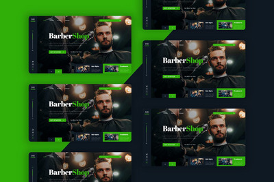 理发店广告banner模板（AI,PSD,XD）