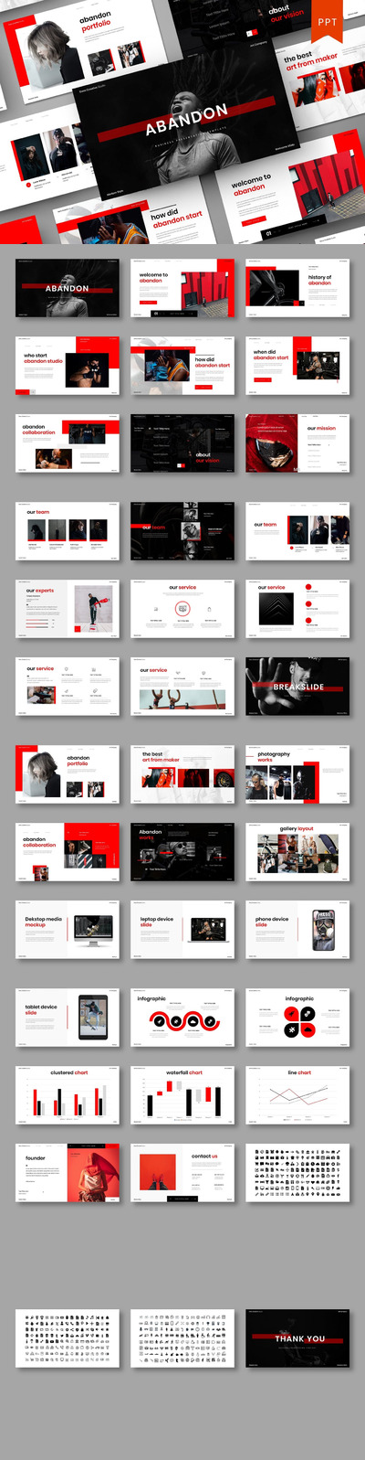 时尚高端简约专业的商业商务质感powerpoint幻灯片演示模板（pptx）