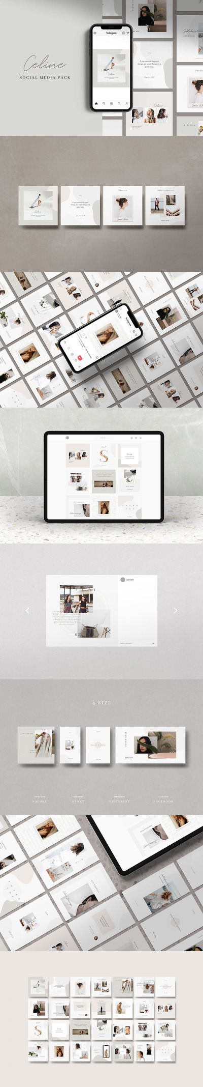 时尚高端简约优雅多用途的Instagram社交媒体banner海报设计模板集合-PSD