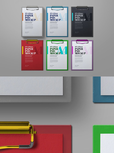 模型A4剪贴板设置样机（PSD）