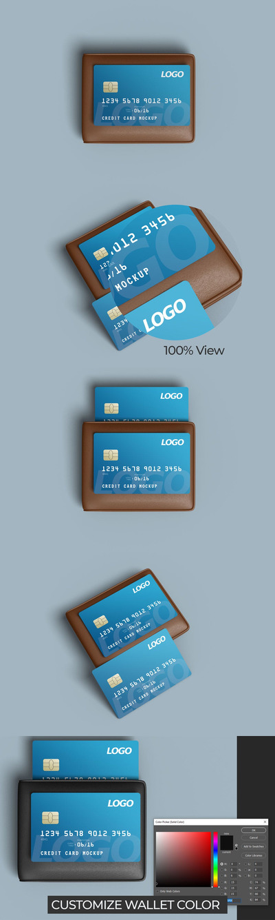 带钱包的信用卡模型样机（PSD）