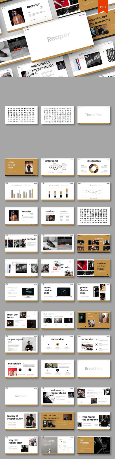 时尚高端简约优雅多用途商业powerpoint幻灯片演示模板（pptx）