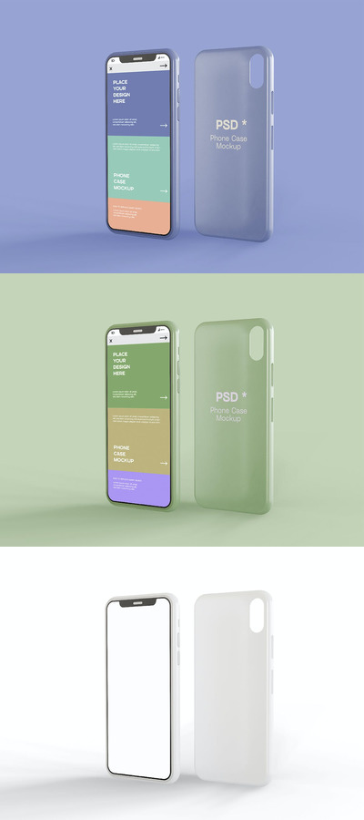 智能手机屏幕和外壳模型样机（PSD）