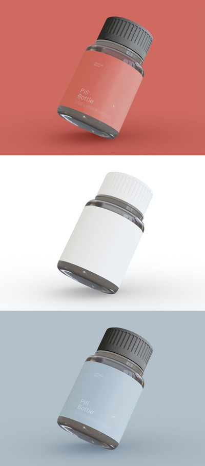 逼真的药品包装设计样机（PSD）