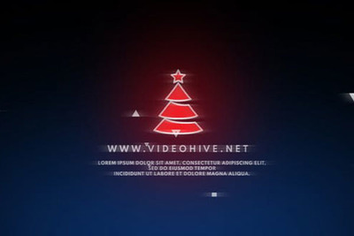 圣诞失真特效徽标/Logo演示视频ae模板