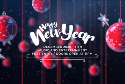 红色圣诞球&雪花元素圣诞晚会派对邀请视频ae素材