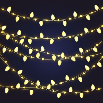 圣诞金色灯泡装饰背景[JPG]