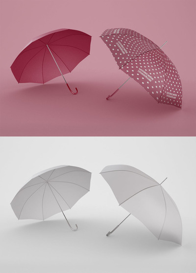 时尚品牌雨伞模型样机（PSD）