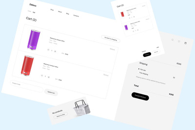 时尚高端简约清新产品购物车UI KITS-XD