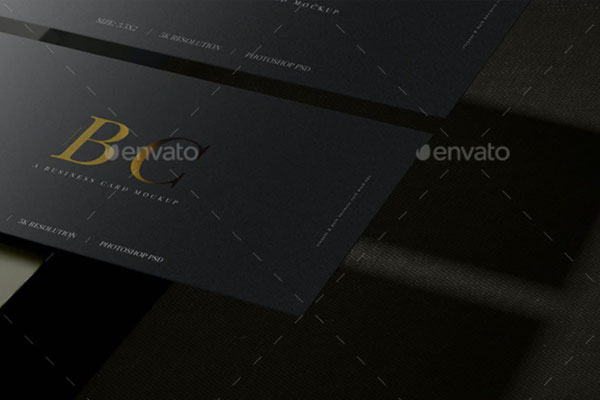 暗黑背景深色名片设计样机