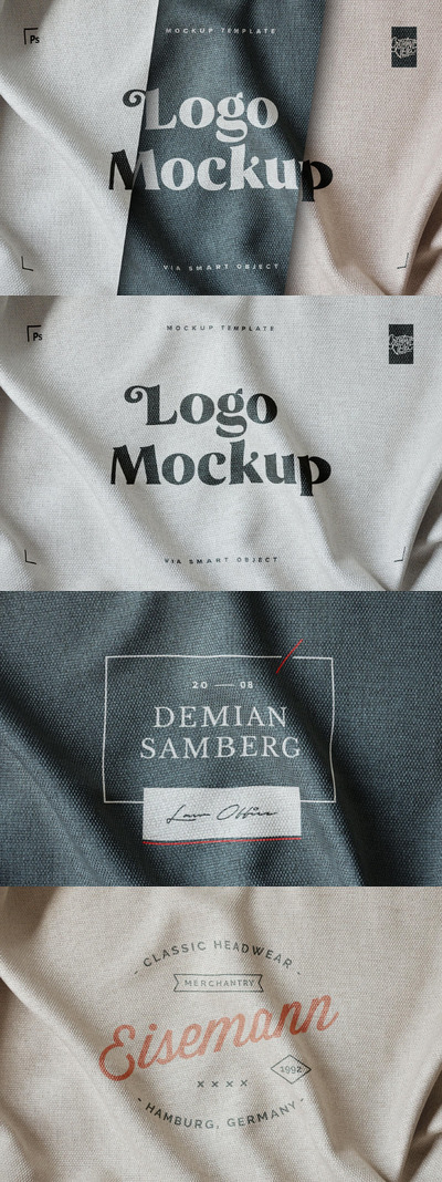 织物印花效果徽标Logo样机