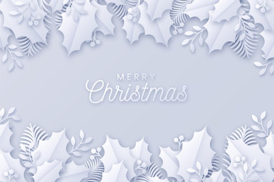 剪纸风格圣诞节背景
