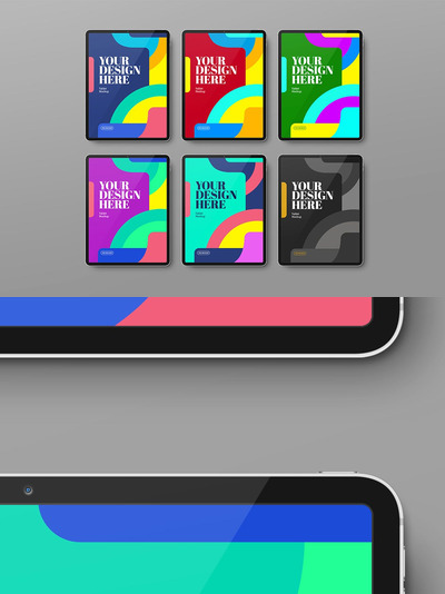 平板电脑黑色套装模型样机（PSD）