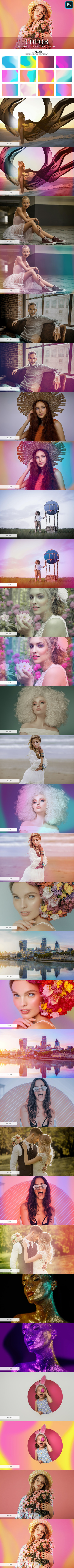 25个彩虹色调照片叠层PNG素材