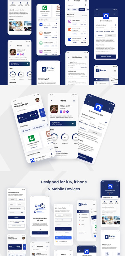 作业门户iOS应用程序设计APP UI（PSD）