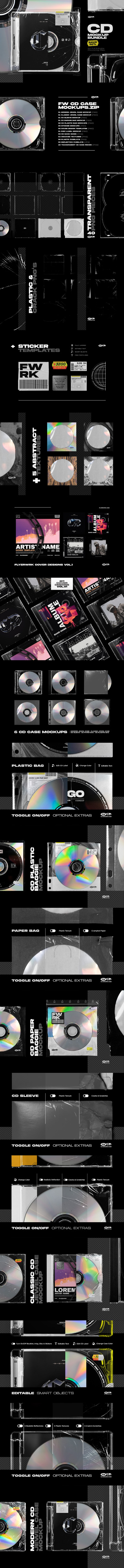 高品质的CD光盘盒样机素材包[1.45GB,PSD]