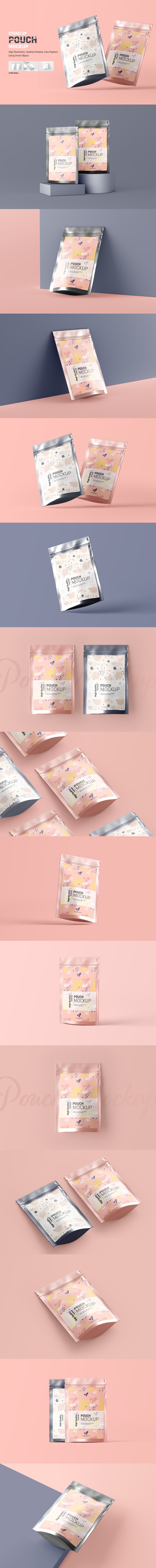 零食&咖啡豆包装站立袋样机[1.07GB,PSD]
