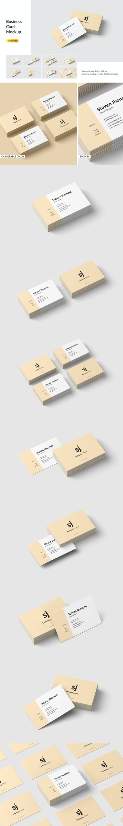 高品质的房地产名片设计VI样机展示模型mockups