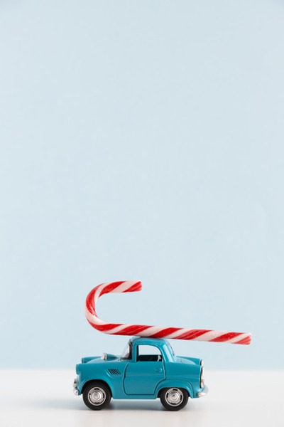 蓝色小汽车圣诞素材[JPG]