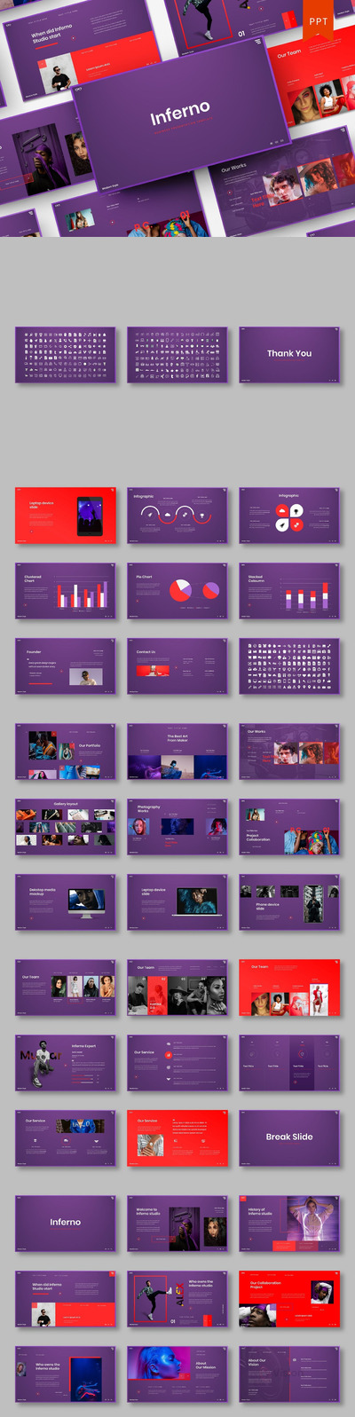 高端时尚配色的商业商务powerpoint幻灯片演示模板（pptx）