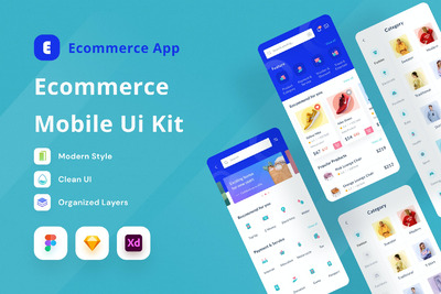 新鲜创意的电商移动端 Ui Kit（FIG,SKETCH,XD）