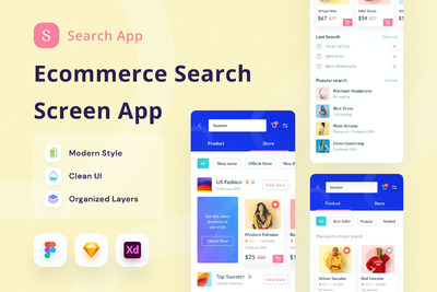 电商搜索APP UI创意套装（FIG,SKETCH,XD）
