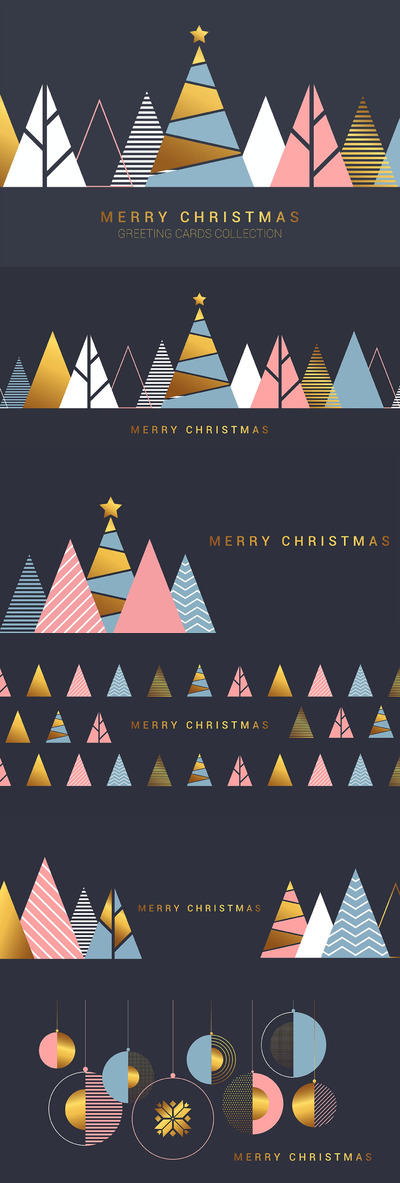 高端现代设计创意2021新年圣诞节贺卡背景底纹纹理集合-AI，EPS，JPG，PDF，PSD