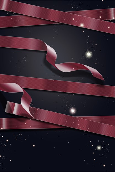 奢华的红色绸带圣诞背景[JPG]