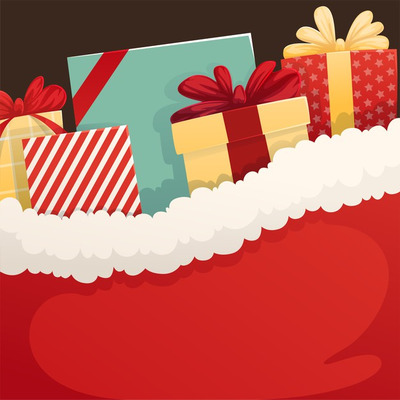 圣诞礼品袋插画背景