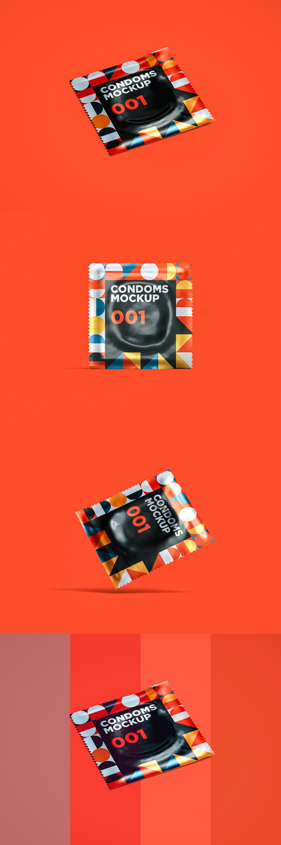避孕套包装设计样机[PSD]