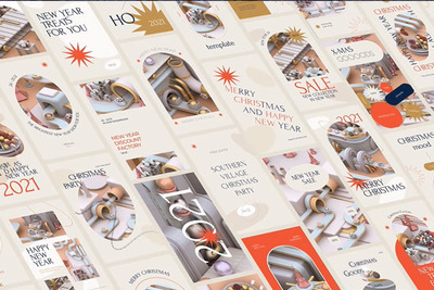 3D场景圣诞工厂Instagram视频ae素材包