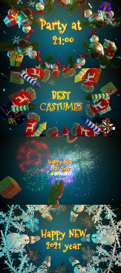 圣诞节元素问候祝福视频ae模板