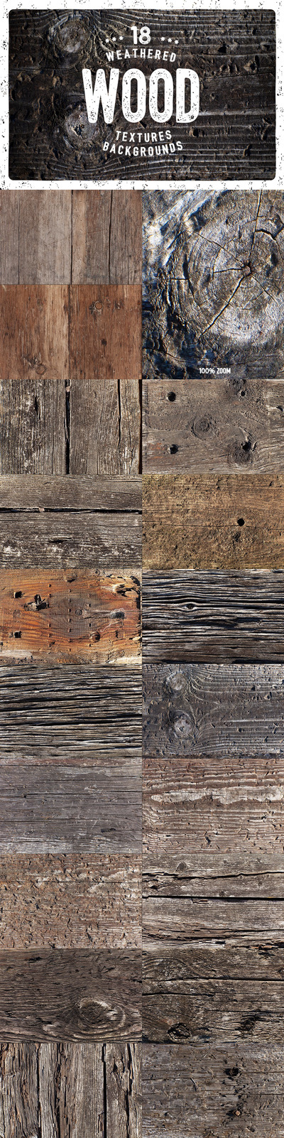 18个风化的木头木材纹理背景底纹集合-PSD