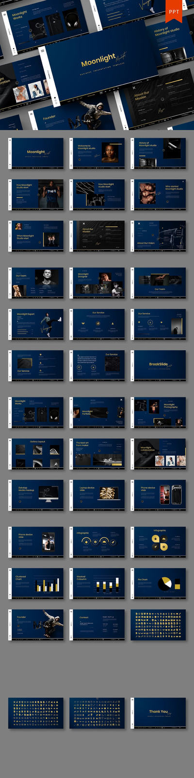 高端时尚专业的高品质商业商务质感powerpoint幻灯片演示模板（pptx）