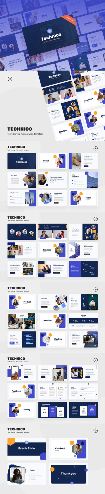 高端时尚简约多用途的IT技术powerpoint幻灯片演示模板（pptx）